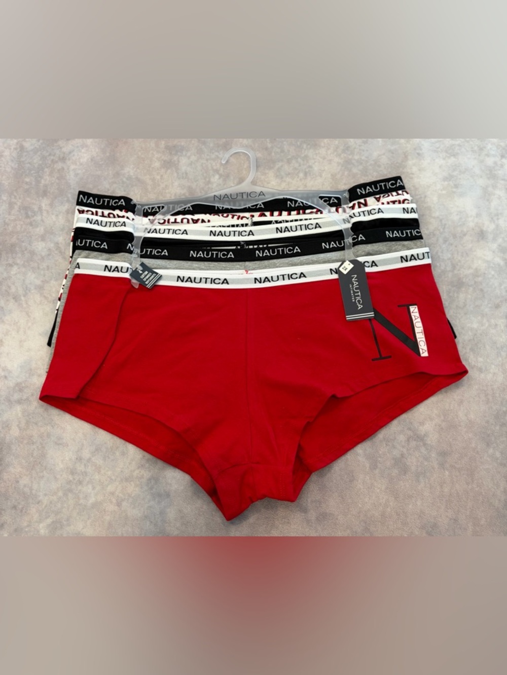 Nautica Multi Color Boyshorts Set with Black & White Waistbands Cotton Spandex